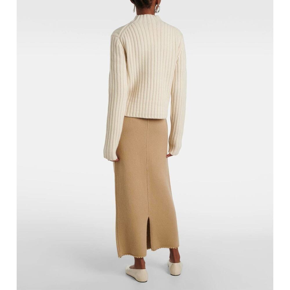 Toteme Petite Chunky Knit Wool Cashmere Sweater - M - Cream - Picture 3 of 5